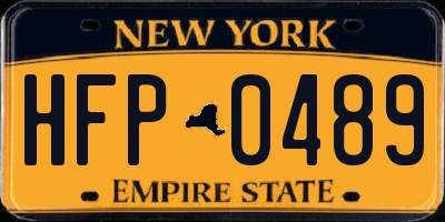 NY license plate HFP0489