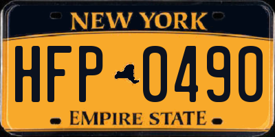 NY license plate HFP0490