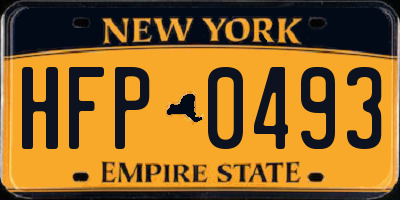 NY license plate HFP0493