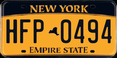 NY license plate HFP0494