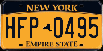 NY license plate HFP0495
