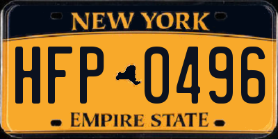 NY license plate HFP0496