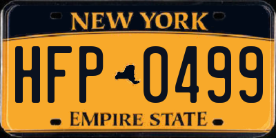 NY license plate HFP0499