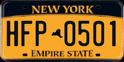 NY license plate HFP0501