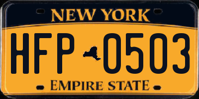 NY license plate HFP0503