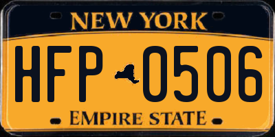 NY license plate HFP0506