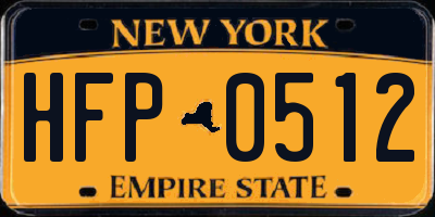 NY license plate HFP0512