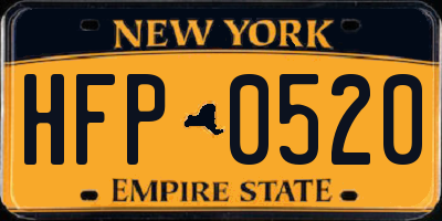 NY license plate HFP0520