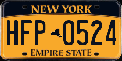NY license plate HFP0524