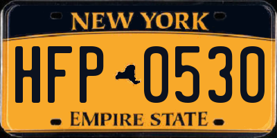 NY license plate HFP0530
