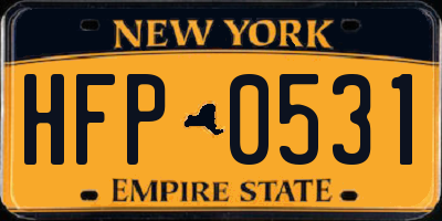 NY license plate HFP0531