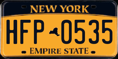 NY license plate HFP0535
