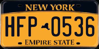 NY license plate HFP0536