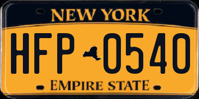 NY license plate HFP0540