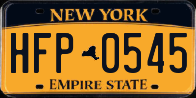 NY license plate HFP0545