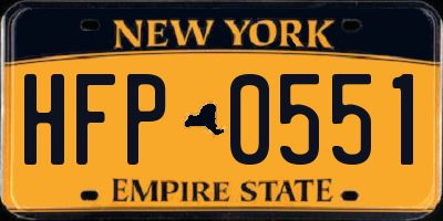 NY license plate HFP0551