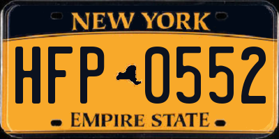 NY license plate HFP0552