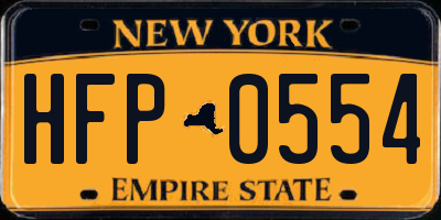 NY license plate HFP0554