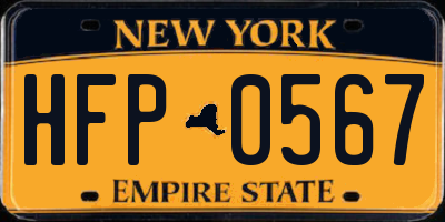 NY license plate HFP0567