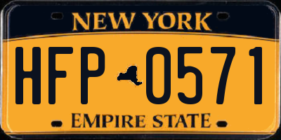 NY license plate HFP0571