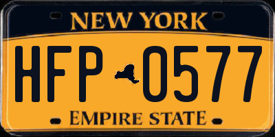 NY license plate HFP0577