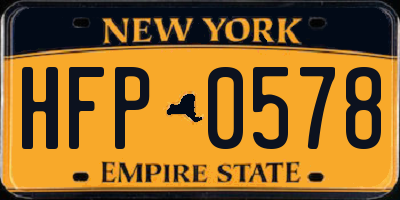 NY license plate HFP0578