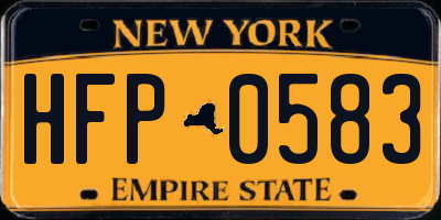 NY license plate HFP0583