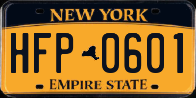 NY license plate HFP0601