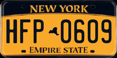 NY license plate HFP0609