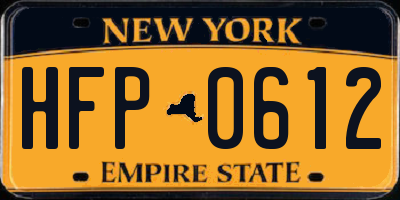 NY license plate HFP0612