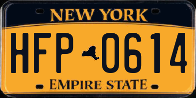 NY license plate HFP0614