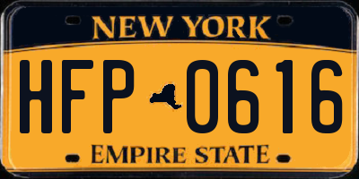 NY license plate HFP0616