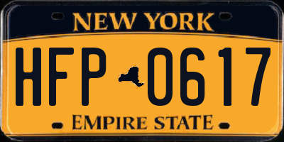 NY license plate HFP0617