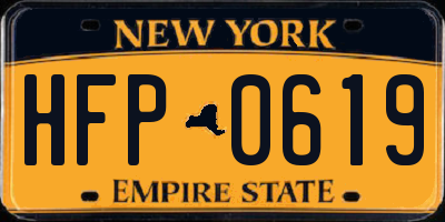 NY license plate HFP0619