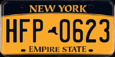NY license plate HFP0623