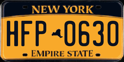 NY license plate HFP0630
