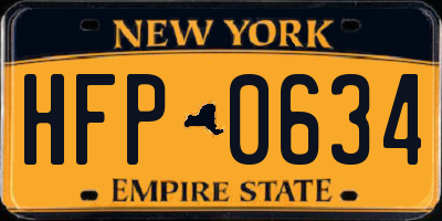 NY license plate HFP0634