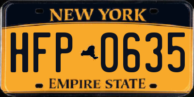 NY license plate HFP0635