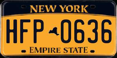 NY license plate HFP0636