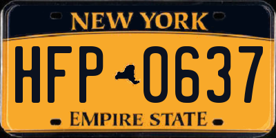 NY license plate HFP0637