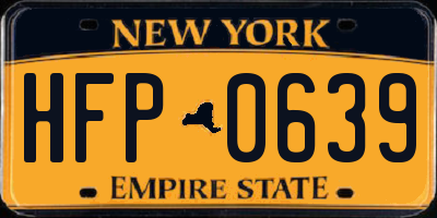 NY license plate HFP0639