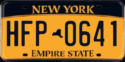 NY license plate HFP0641