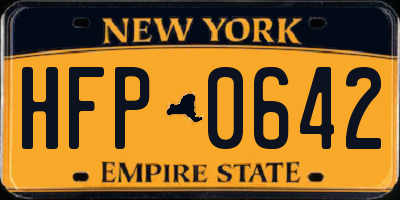 NY license plate HFP0642