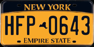 NY license plate HFP0643