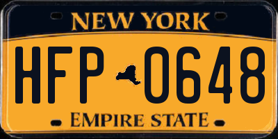 NY license plate HFP0648