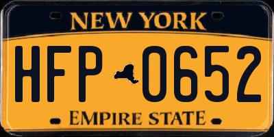 NY license plate HFP0652