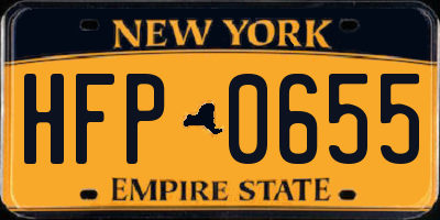 NY license plate HFP0655