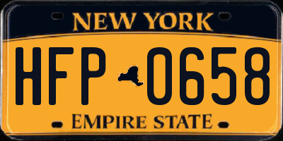 NY license plate HFP0658