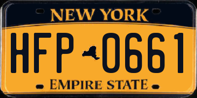 NY license plate HFP0661