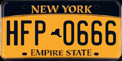 NY license plate HFP0666